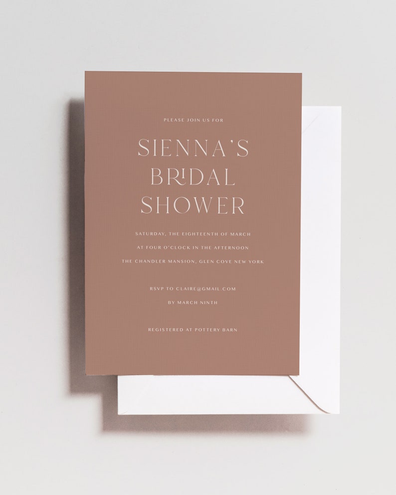 Modern Bridal Shower Invitation Script Bridal Shower Invite Etsy