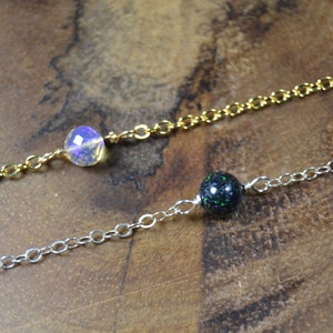 Dainty Opal Necklace In Sterling Silver, 14k Gold // Australian Black Opal, Ethiopian Welo Opal // October Birthstone // 14th Anniversary