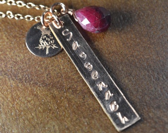 Sassenach Necklace in 14k Gold, Sterling Silver // Outlander Inspired Jewelry // Ruby Necklace // Scottish Jewelry // Thistle Necklace