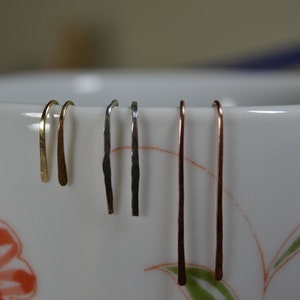 Minimalist Hammered Arc Earrings~U-Shaped Earring~Sterling Silver, Gold Fill, SOLID Gold~Simple U Earring~Open Arch Hoops~Modern Ear Climber