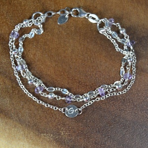 Amethyst Multi-Strand Bracelet // February Birthstone Gift // Sterling Silver, Gold Fill // 6th Anniversary Gift // Mother&#39;s Day, Wedding