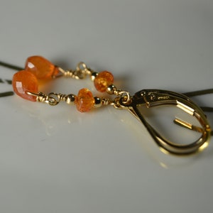Mandarin Garnet Earrings in 14k Gold, Sterling Silver // January Birthstone // Spessartine, Orange Garnet // 2nd Anniversary // Minimalist