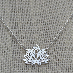 Lotus Flower Necklace in Sterling Silver // Blooming Lotus // Minimalist Lotus Jewelry // Yoga Necklace // Everyday Necklace // Dainty lotus