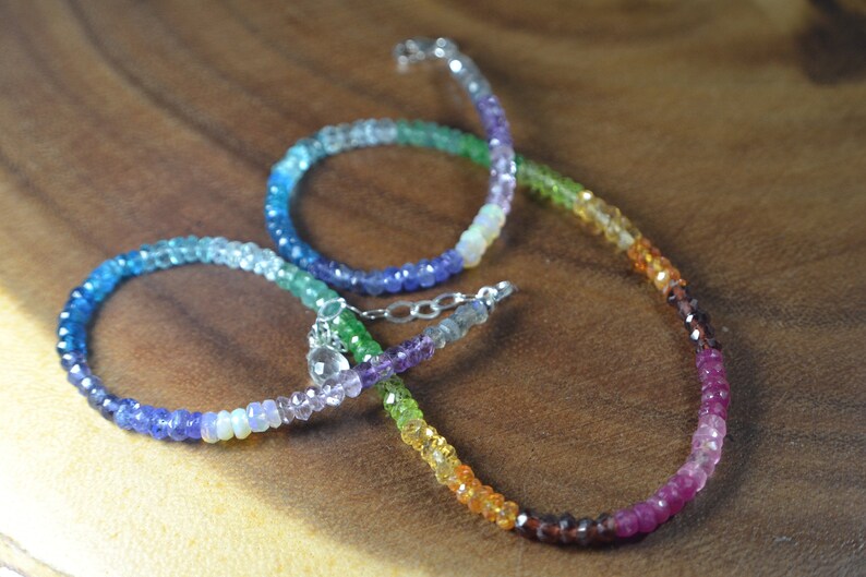 Rainbow Gemstone Necklace In 18k Gold Vermeil main image 1