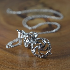 Harmony Ball Necklace in Silver // Lava Rock Necklace  // Bola Necklace // Pregnancy, Maternity Jewelry // Mexican Bola // Angel Caller