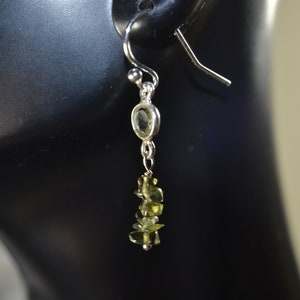 Moldavitörhängen i sterlingsilver // Tektitorhängen // Äkta moldavitsmycken // Tjeckisk moldavit // Läkande ädelsten // Elegant bild 6