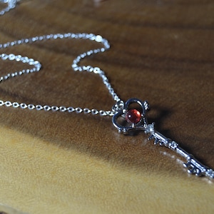 Pluto Garnet Rod Necklace // Sailor Talisman // Anime Inspired // Manga, Anime Jewelry // Garnet Orb