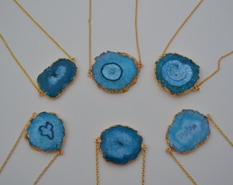 Solar Quartz Necklace // Aqua Blue // Gold Fill // Natural Quartz Stalactite Necklace // Something Blue // Bohemian Wedding // Gift for her