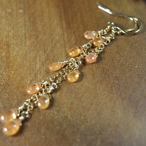 Mandarin Garnet Earrings in Sterling Silver, 14k Gold // January Birthstone // Orange Garnet // Long Garnet Earrings // Garnet Anniversary