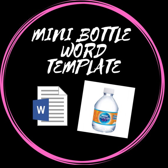 Mini Flasche Wasser Vorlage Ms Word Etsy