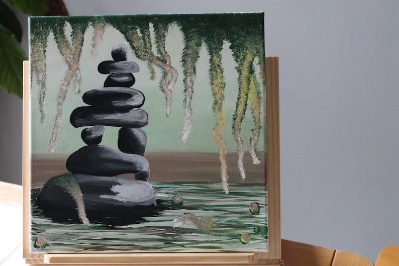 Sereine jardin Zen peinture acrylique par FreeOtto image 4