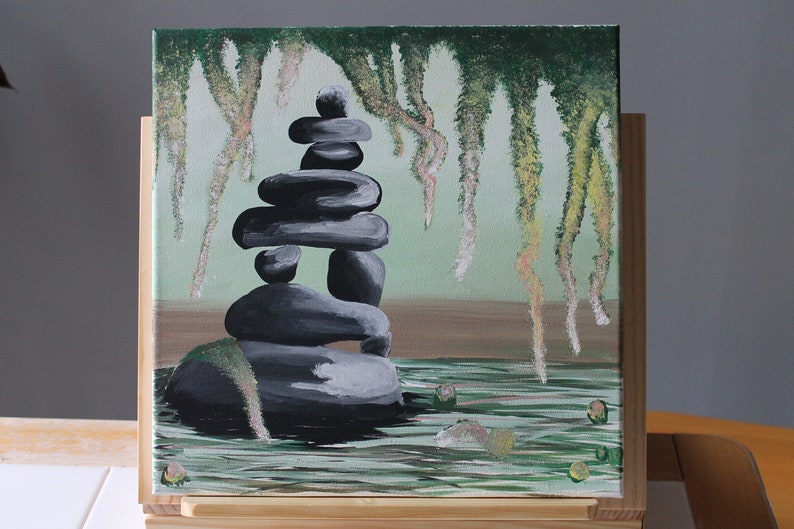 Sereine jardin Zen peinture acrylique par FreeOtto image 1