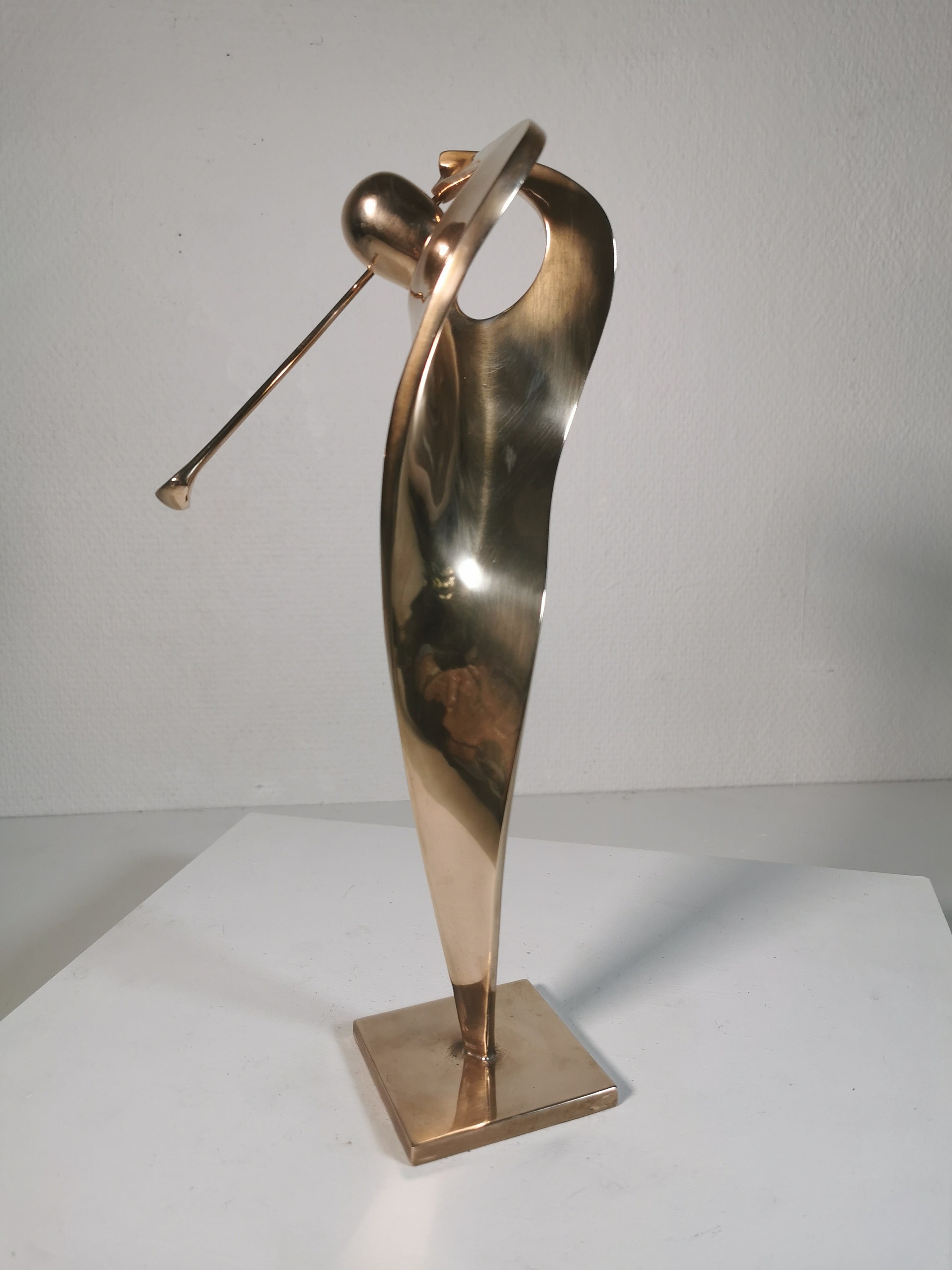 Collector's Bronze "Golfer" Gestural Abstraction Art Golf