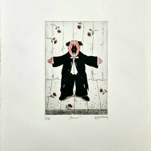 Etching &quot;Tenor&quot; - Opera, Etching, Gift, Etsching, Art, Printmaking