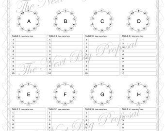 Editable Wedding Table Seating | Organize Tables, Wedding Tables, Seating Plan, Instant Access, PDF Download, Seating Chart