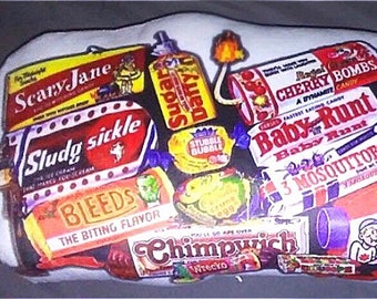 WACKY PACKAGES - CANDY custom plush pillow