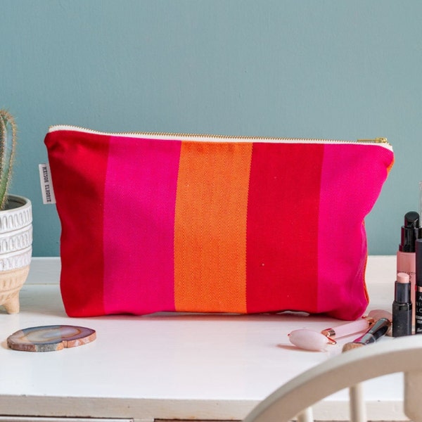 Toiletry bag red orange pink for women make up organiser hen party colourful toiletry pouch gift for girlfriend