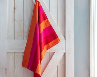 Colorful and Absorbent Tea Towel - Red Orange Pink Kitchen Decor housewarming Gift