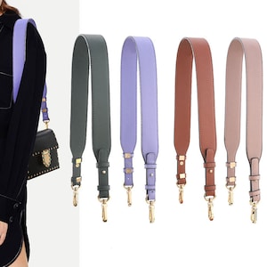 3.8cm Wide Adjustable Colorful Leather Purse Strap，Crossbody Replacement Handbag Strap，Removable Shoulder Bag Handle ，Leather Bag Strap