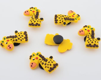 2pc Giraffe shoe charms-Animal Shoe Charms-Soft PVC yellow-Embellishment -Stocking Stuffers-Resin Shoe Clip-Easter Shoe Charm-Easter Basket