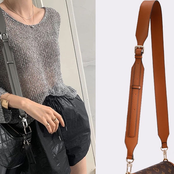 3.8 cm Wide Adjustable Colorful Leather Purse Strap，Cross body Replacement Handbag Strap，Removable Shoulder Bag Handle ，Leather Bag Strap