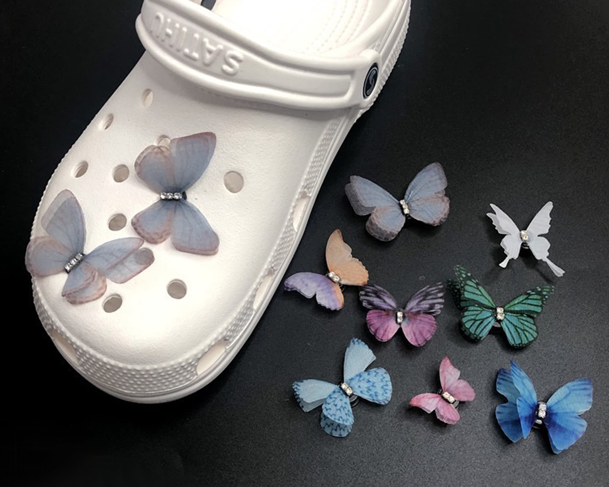 Iridescent butterfly crocs charms – ChayaCreates