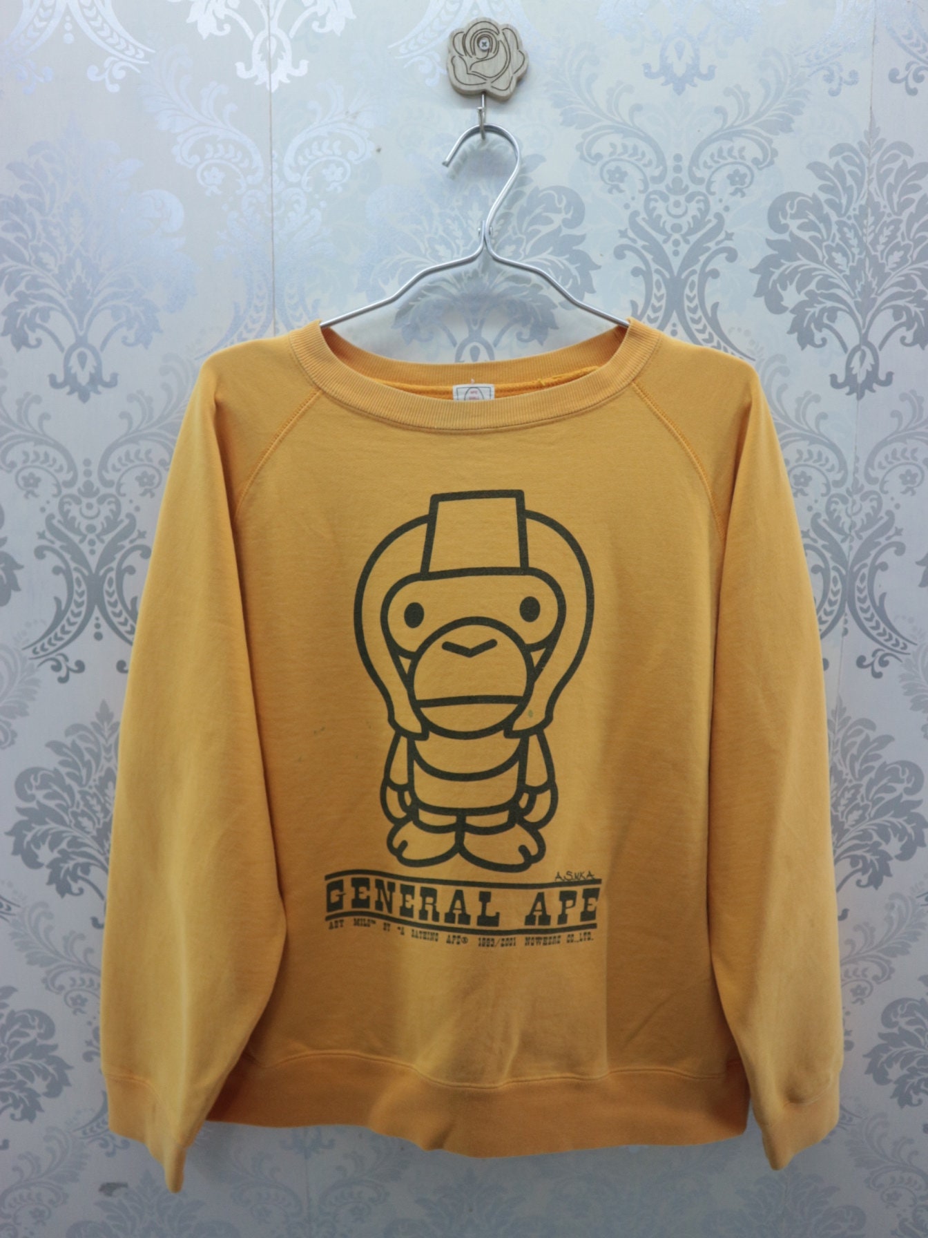 Een Bad ape crewneck sweatshirt Pullover jumper groot logo spellen hip hop swag Japan merk zwarte kleur Kleding Gender-neutrale kleding volwassenen Hoodies & Sweatshirts Sweatshirts 