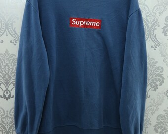 Vintage Supreme Box Logo Sweatshirt Embroidery Logo Streetwear Skate Skatebord Pullover Supreme Sweater Made In Canada Size XL