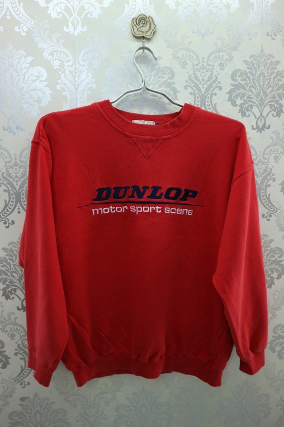 Vintage Dunlop Motor Sport Scene Sweatshirt Embroidery Big Etsy