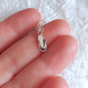 Sterling silver flip flop charm - beach charm - beach lover fun gift, flip flop pendant necklace