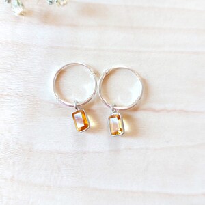Topaz  earrings, sterling silver 925 earrings, charm earrings,  birthstone, november birthstone, minimalist earrings, Topaz  jewelry