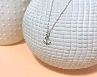 Anchor necklace, anchor pendant, sterling silver anchor necklace, hypoallergenic necklace, nautical theme necklace,beach theme necklace,gift