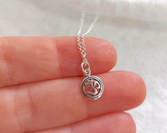 Sterling Silver om necklace, om pendant necklace, yoga lover gifts, yoga gift ideas, for him, for her, om jewelry,925 silver