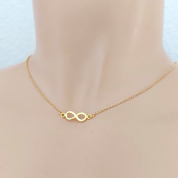 Gold Filled Unendlichkeits-Charm-Halskette, Gold Unendlichkeits-Anhänger, Geschenk für Frauen, für sie, Jahrestagsgeschenk, romantische Geschenke