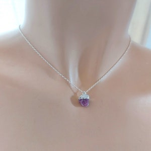 Raw Ruby Zoisite Sterling Silver Pendant Necklace - Dainty Gemstone Charm