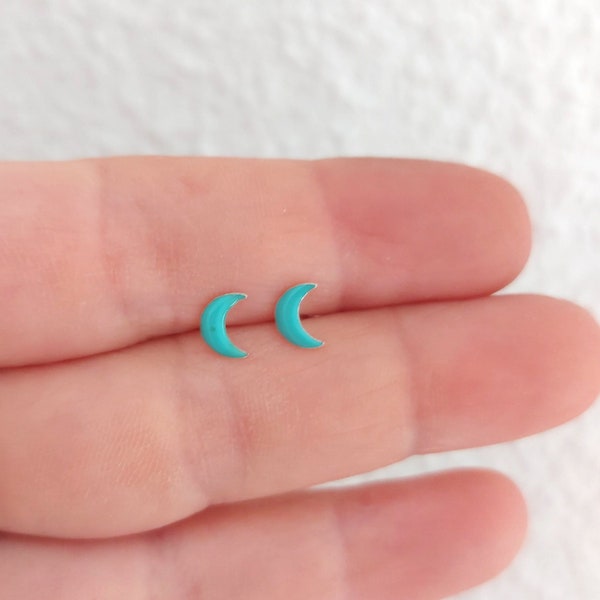 Turquoise moon earrings Clearance