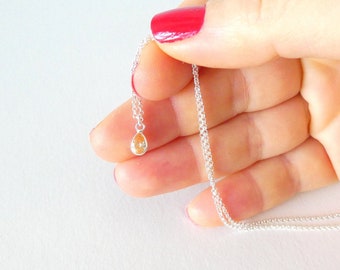Gift for Her, Sterling silver necklace, yellow topaz pendant topaz jewelry ,gift for women