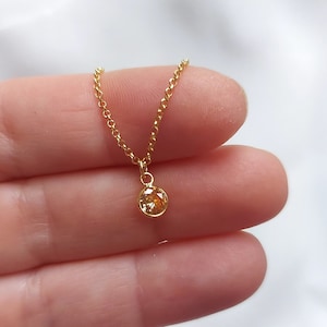 Gold filled topaz necklace, topaz charm necklace, minimalist necklace, minimal jewelry, gold necklace,dainty topaz pendant,layering necklace