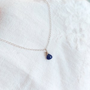 Dainty lapis lazuli necklace, Sterling Silver Lapis Lazuli pendant necklace, tiny gemstone necklace, natural stone, real stone, for women