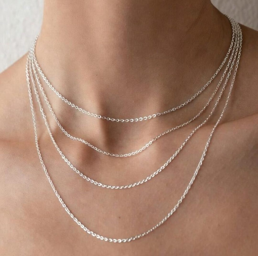 Adjustable Rolo Chain 925 Sterling Silver ROLO Chain, Adjustable, Various Lengths, 1.3mm ...