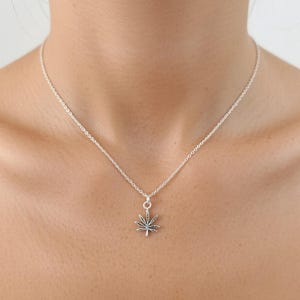 Tiny Sterling Silver Marijuana Leaf Charm, Cannabis Leaf Pendant, 925 Silver Dangle Charm for Jewelry Making, weed charm