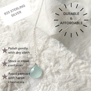 Aquamarine pendant necklace ,sterling silver necklace ,925 sterling silver aquamarine ,aquamarine stone,dainty necklace,bridesmaid necklace image 4