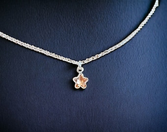 Dainty Topaz Necklace sterling silver 925 , tiny star pendant necklace, charm necklace, topaz pendant, gift for her