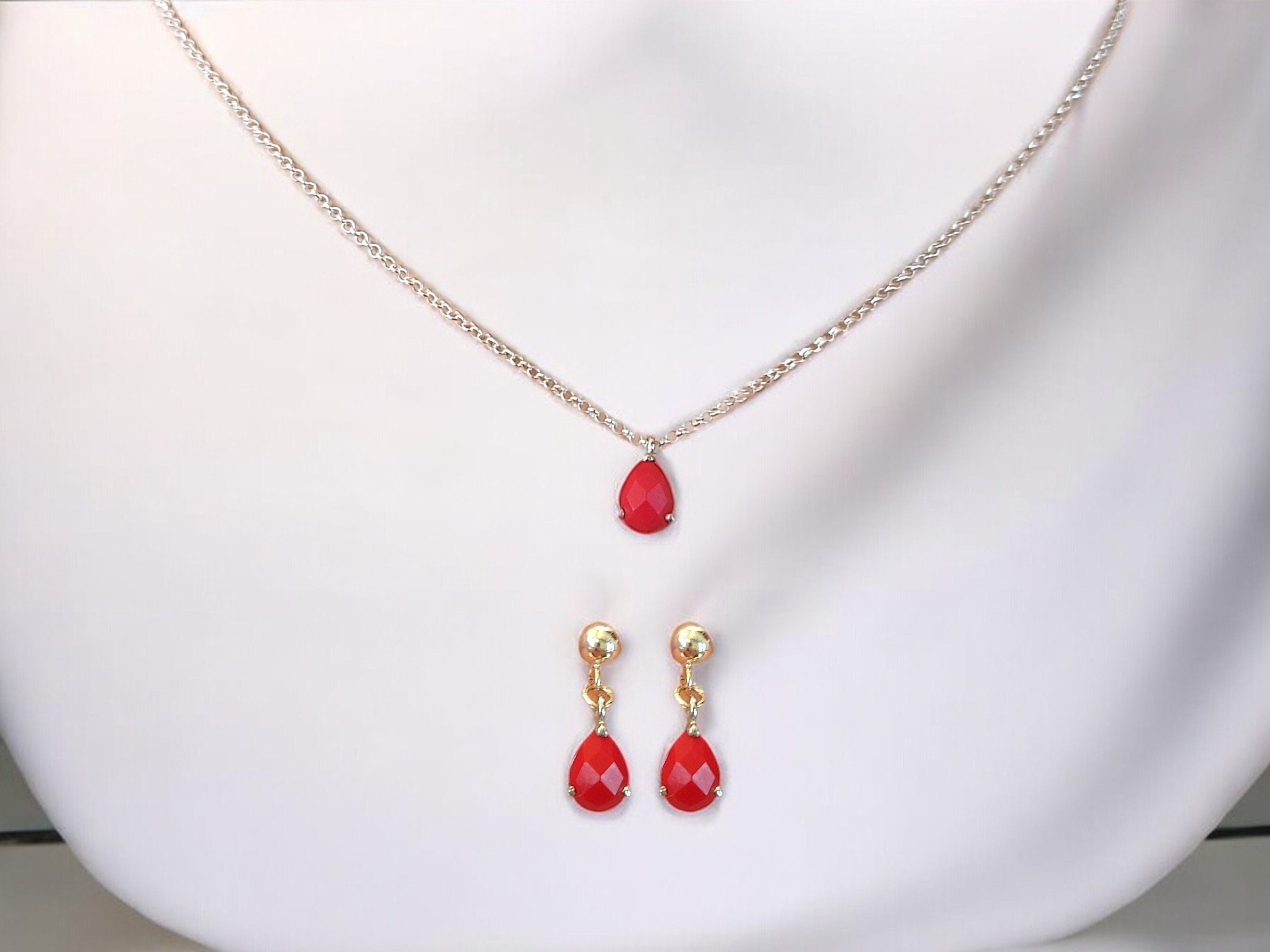 Coral Jewelry Set - Etsy