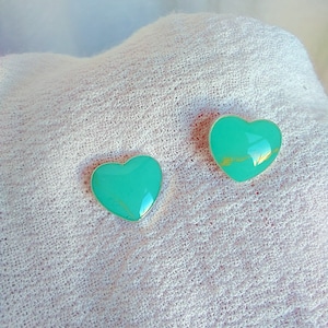 Heart Turquoise earrings sterling silver, stud earrings, small stud earrings, dainty earrings,hypoallergenic,natural turquoise, gift for her