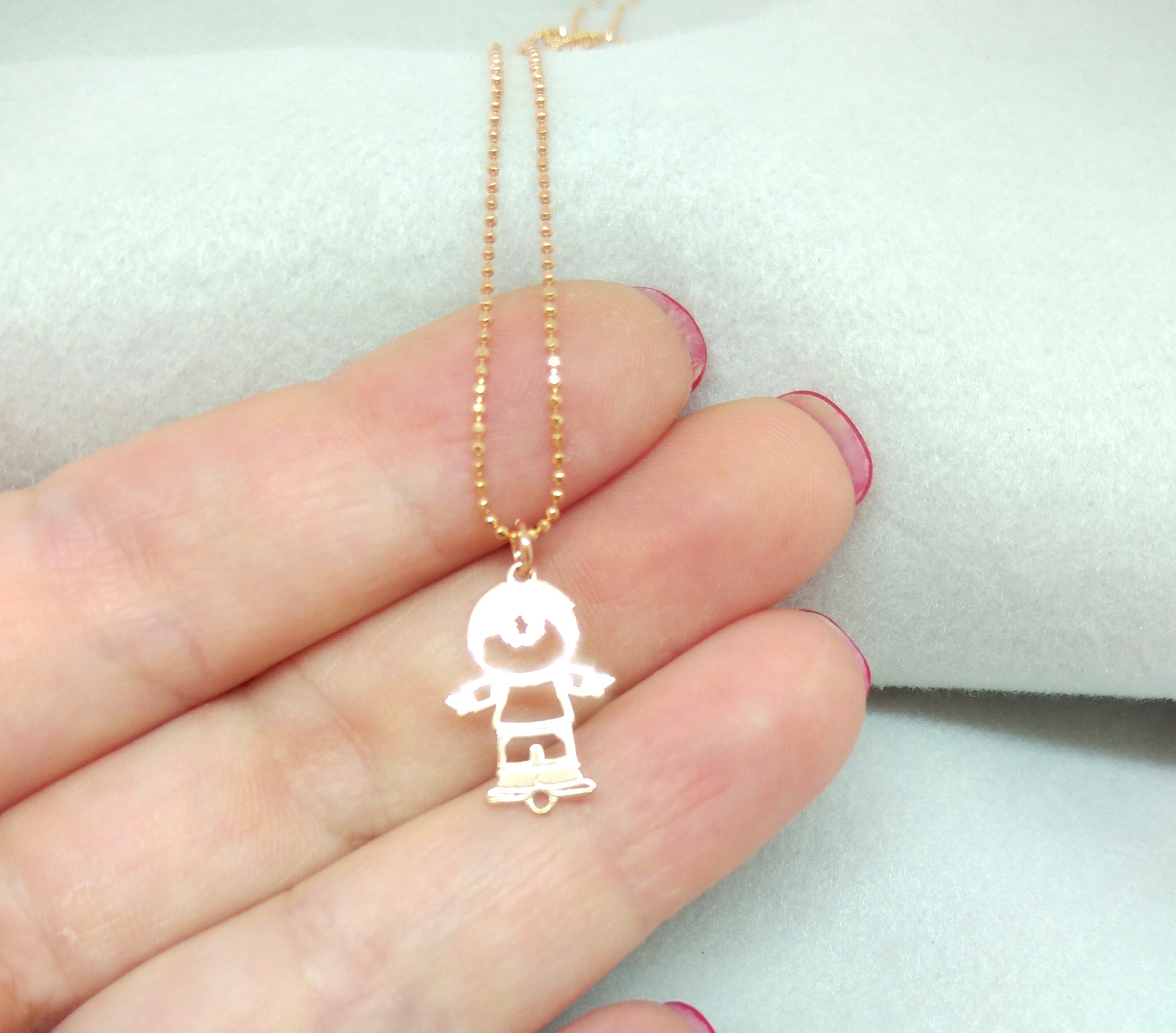 Baby boy necklace rose gold filledlittle boy Etsy