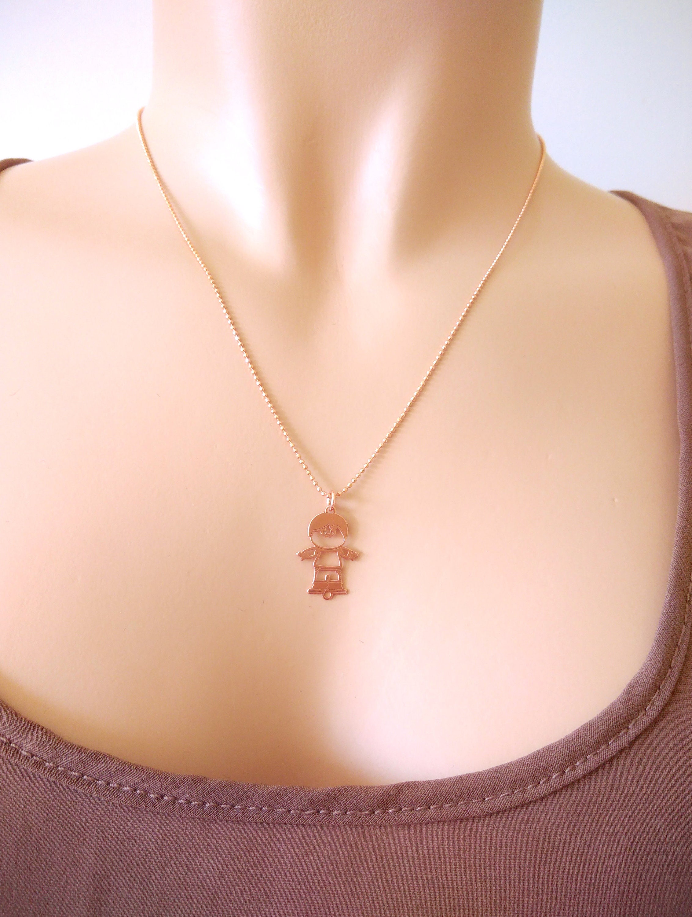 Baby boy necklace rose gold filledlittle boy Etsy