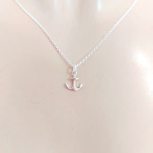 Anchor necklace, anchor pendant, sterling silver anchor necklace, hypoallergenic necklace, nautical theme necklace,beach theme necklace,gift image 5