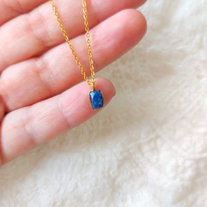 Gold filled dainty lapis lazuli necklace, blue birthstone necklace, tiny lapis lazuli birthstone necklace, natural gemstone necklaces