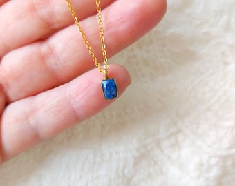 Gold filled dainty lapis lazuli necklace, blue birthstone necklace, tiny lapis lazuli birthstone necklace, natural gemstone necklaces